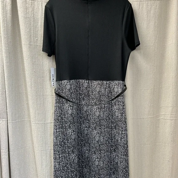 NWT/ En Focus / Black and Gray Women's dress/ Size 14 - Picture 5 of 9